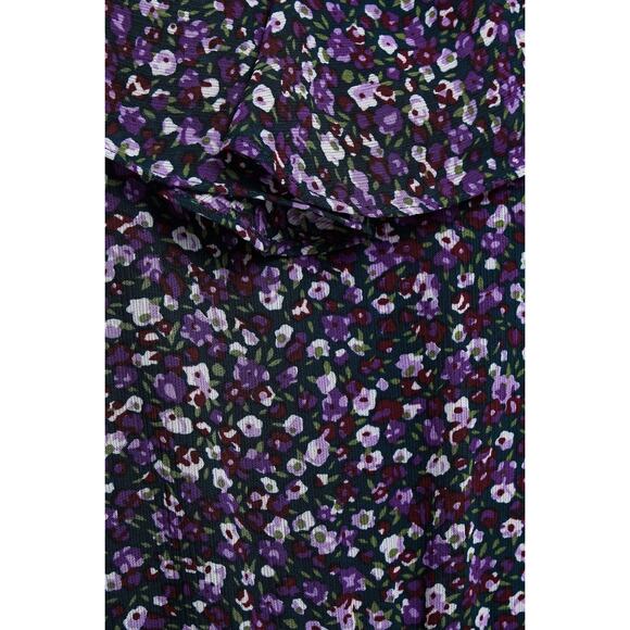 Mikael Aghal Belted Ruffled Floral Jumpsuit in Purple Size 6 - Picture 6 of 12